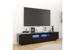 Meuble TV avec lumières LED Noir 180x35x40 cm