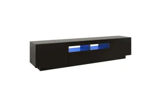 Meuble TV avec lumières LED Noir 180x35x40 cm 2