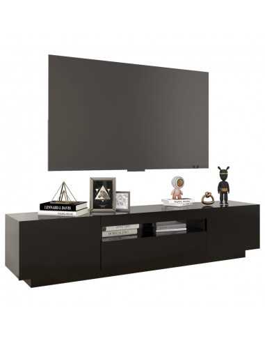 Meuble TV avec lumières LED Noir 180x35x40 cm