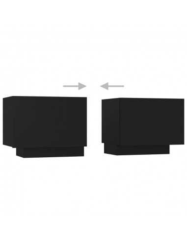 Meuble TV avec lumières LED Noir 180x35x40 cm