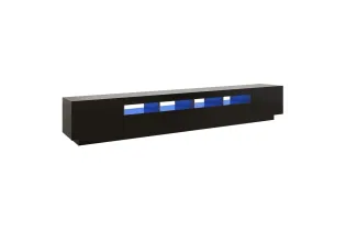 Meuble TV avec lumières LED Noir 260x35x40 cm 2