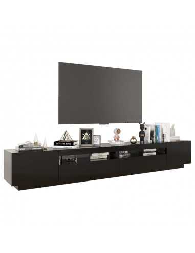 Meuble TV avec lumières LED Noir 260x35x40 cm