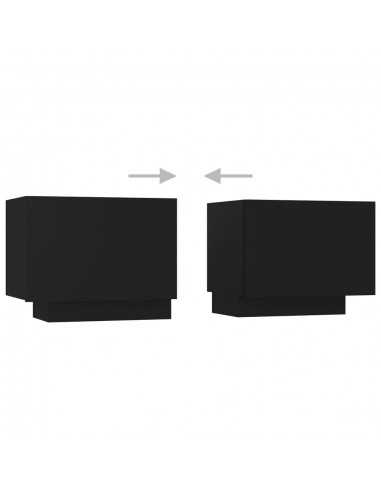 Meuble TV avec lumières LED Noir 260x35x40 cm