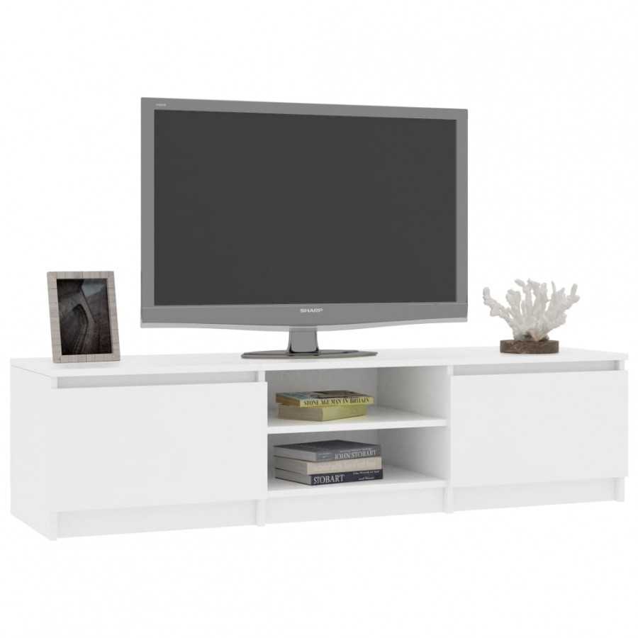Meuble TV Blanc 140x40x35,5 cm
