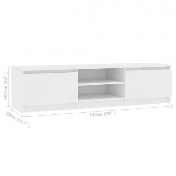 Meuble TV Blanc 140x40x35,5 cm  Meuble TV Blanc 140x40x35,5 cm