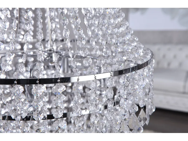 Lustre de luxe Royal 60cm avec des cristaux en strass transparent
