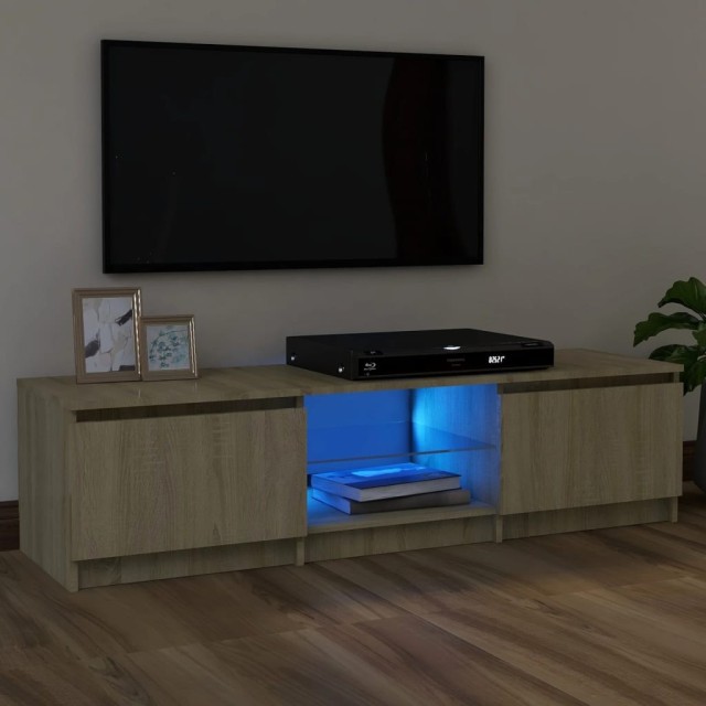 Meuble TV avec lumières LED chêne sonoma 120x30x35,5 cm