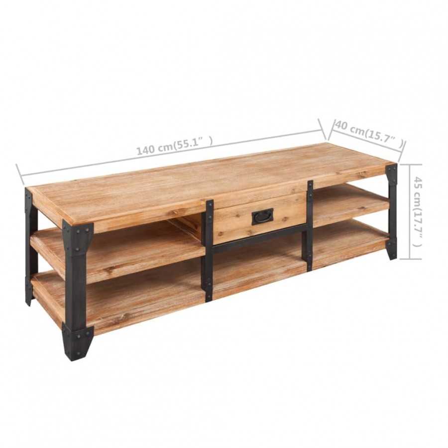Meuble TV 140 x 40 x 45 cm Bois d'acacia massif