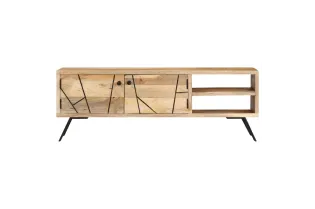 Meuble TV 110x30x40 cm Bois massif de manguier 2
