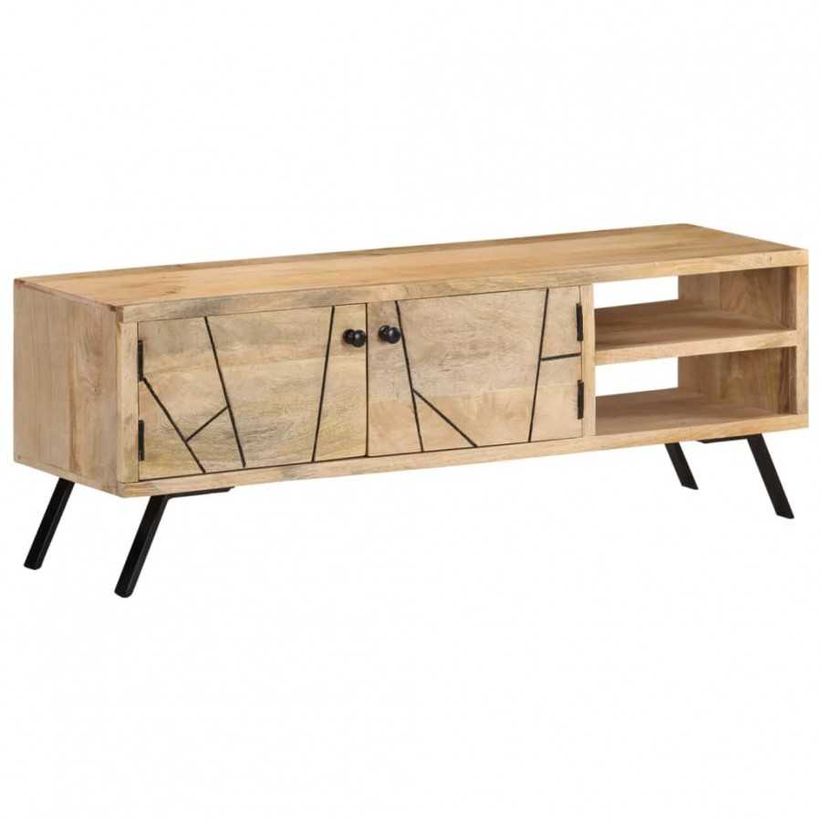 Meuble TV 110x30x40 cm Bois massif de manguier