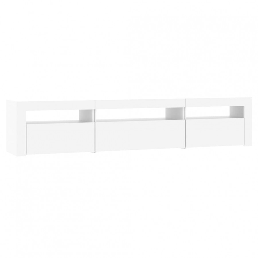 Meuble TV avec lumières LED Blanc 195x35x40 cm