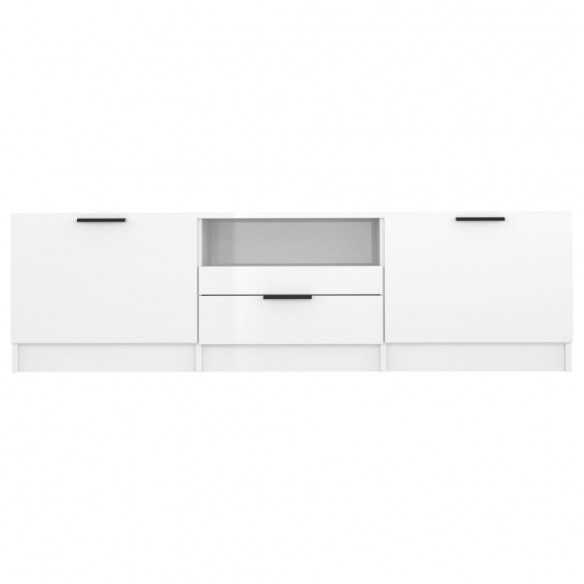 Meuble TV Blanc brillant 140x35x40 cm 