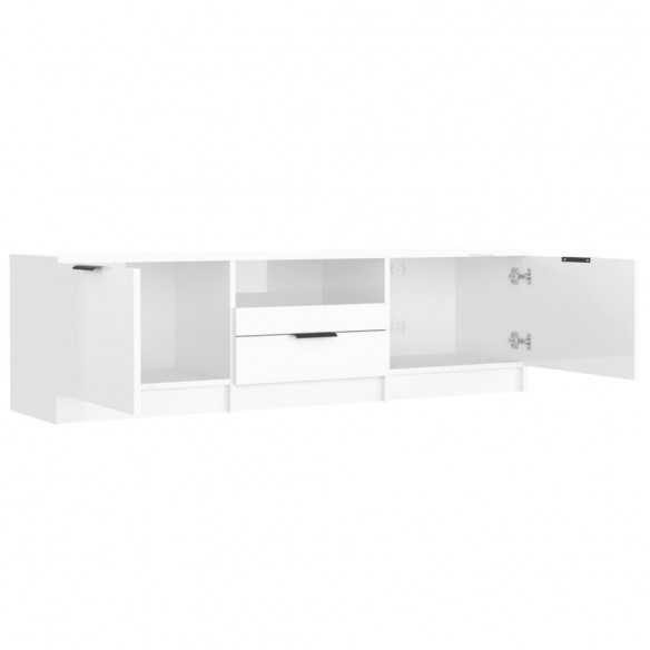 Meuble TV Blanc brillant 140x35x40 cm 