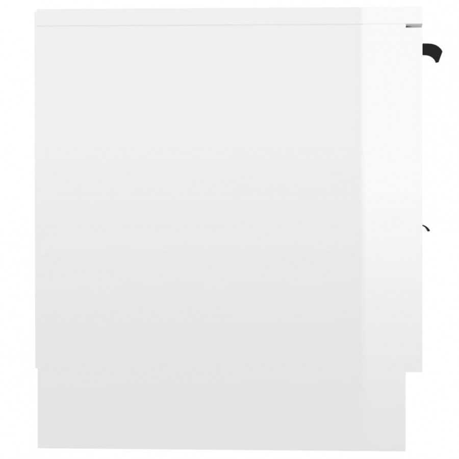 Meuble TV Blanc brillant 140x35x40 cm