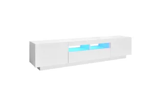 Meuble TV avec lumières LED Blanc 180x35x40 cm 2