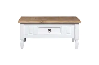 Table basse Pin mexicain Gamme Corona Blanc 100x55x45 cm 2