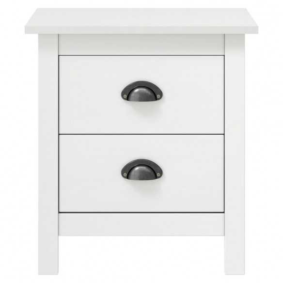Tables de chevet Hill 2 pcs Blanc 46x35x49,5 cm Bois pin solide