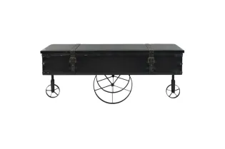 Table basse MDF et bois de sapin 110 x 55 x 43 cm 2