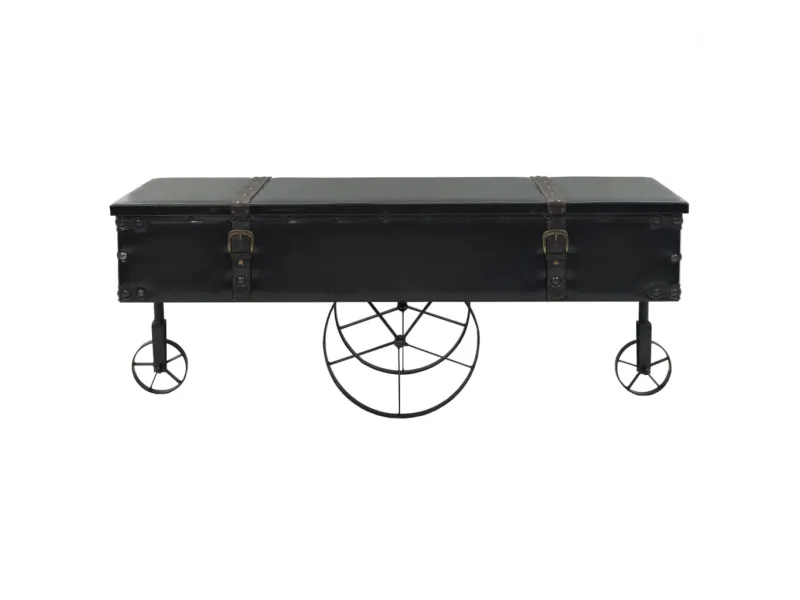 Table basse MDF et bois de sapin 110 x 55 x 43 cm