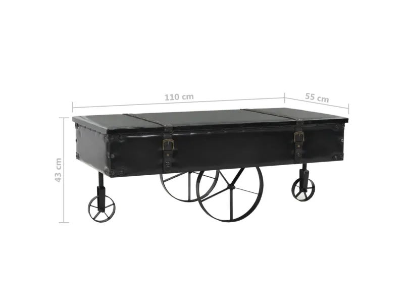 Table basse MDF et bois de sapin 110 x 55 x 43 cm