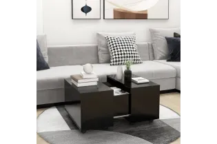 Table basse Noir 60x60x38 cm Aggloméré