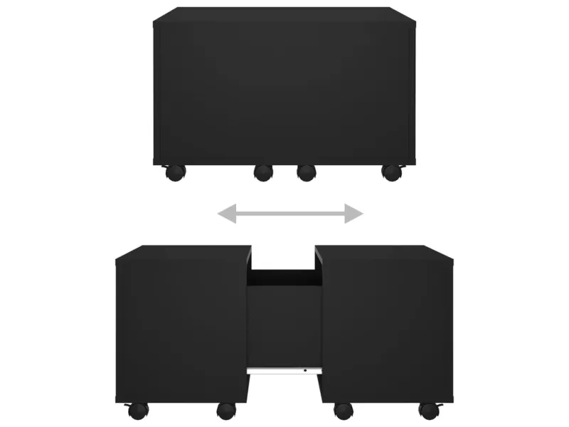 Table basse Noir 60x60x38 cm Aggloméré