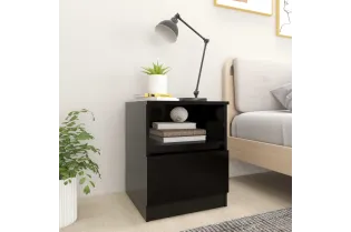 Tables de chevet 2 pcs Noir 40x40x50 cm Aggloméré