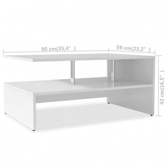 Table basse  90x59x42 cm Blanc