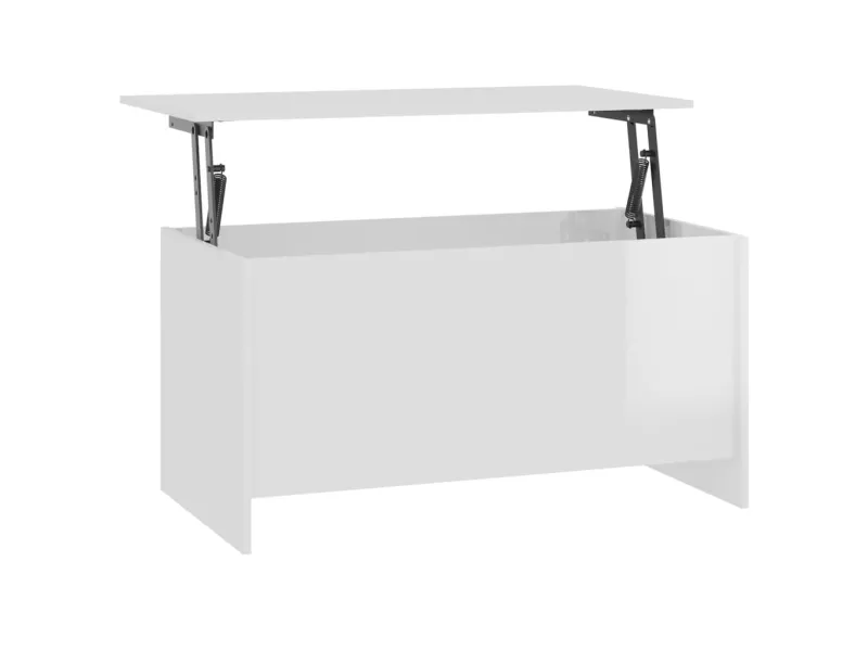 Table basse Blanc brillant 102x55,5x52,5 cm 