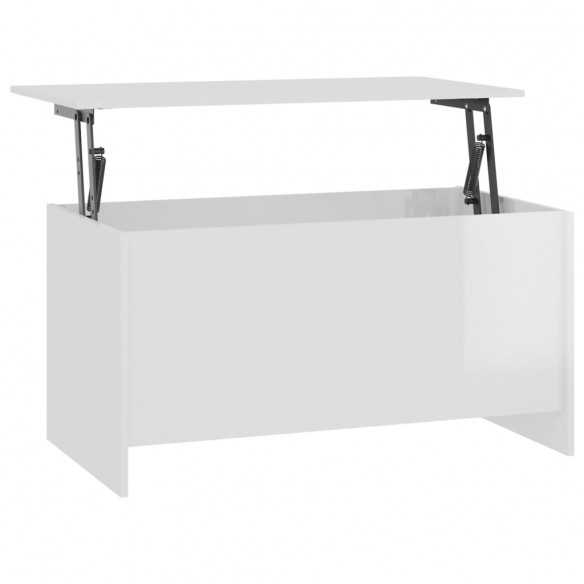 Table basse Blanc brillant 102x55,5x52,5 cm 
