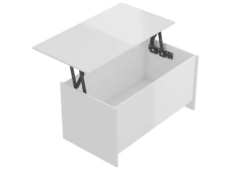 Table basse Blanc brillant 102x55,5x52,5 cm 