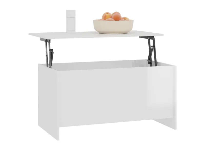 Table basse Blanc brillant 102x55,5x52,5 cm 