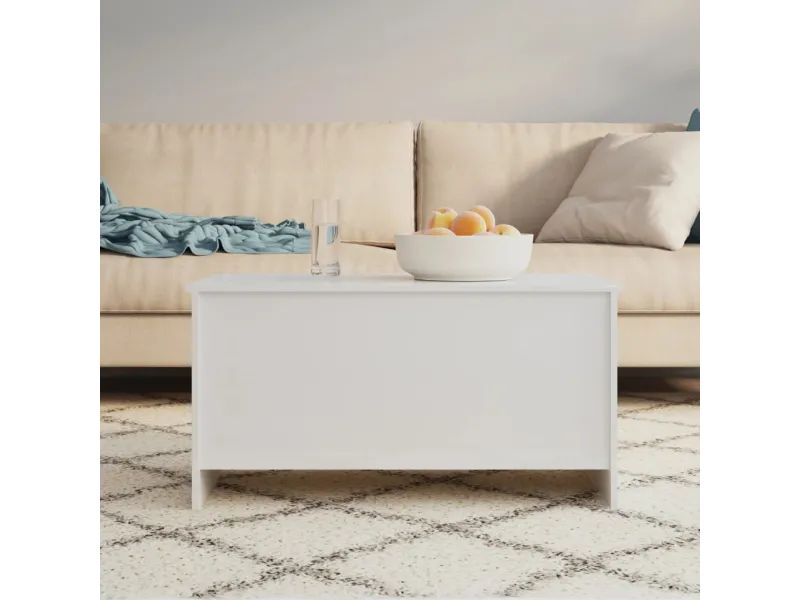 Table basse Blanc brillant 102x55,5x52,5 cm 