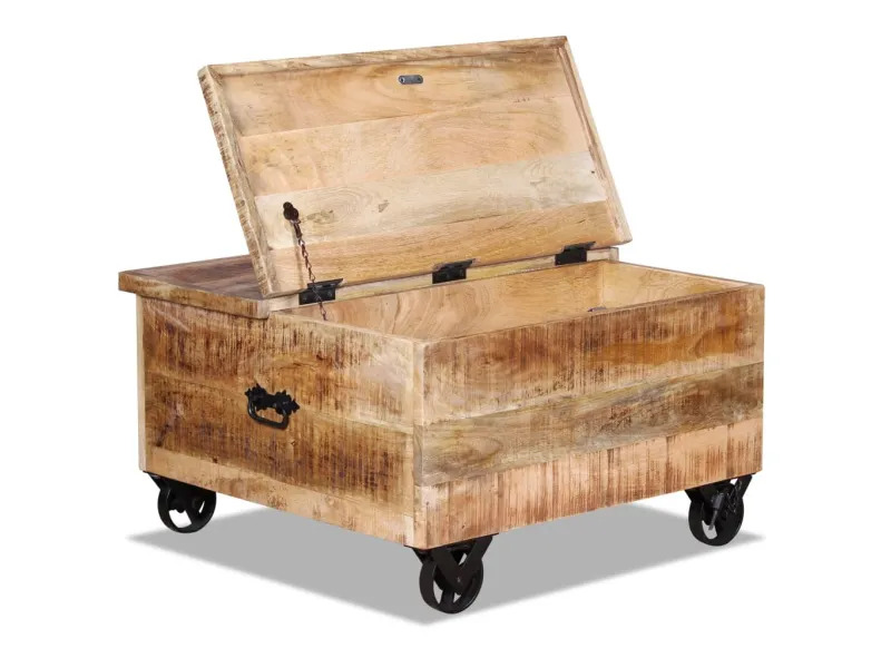 Table basse Bois de manguier brut 70 x 70 x 40 cm