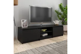 Meuble TV Noir 140x40x35,5 cm Aggloméré