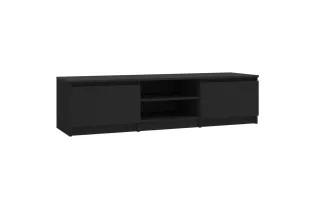 Meuble TV Noir 140x40x35,5 cm Aggloméré 2