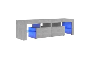 Meuble TV avec lumières LED Gris béton 140x36,5x40 cm 2