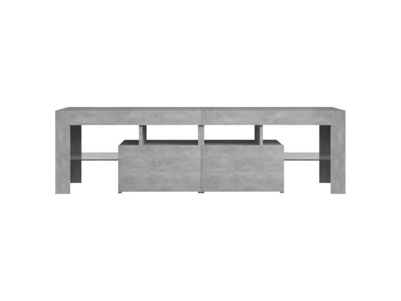 Meuble TV avec lumières LED Gris béton 140x36,5x40 cm