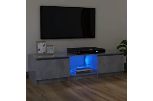 Meuble TV avec lumières LED gris béton 120x30x35,5 cm