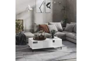 Table basse Blanc 103,5x60x35 cm Aggloméré