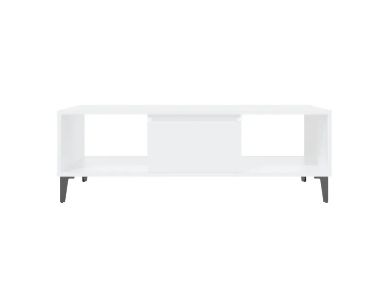 Table basse Blanc 103,5x60x35 cm Aggloméré