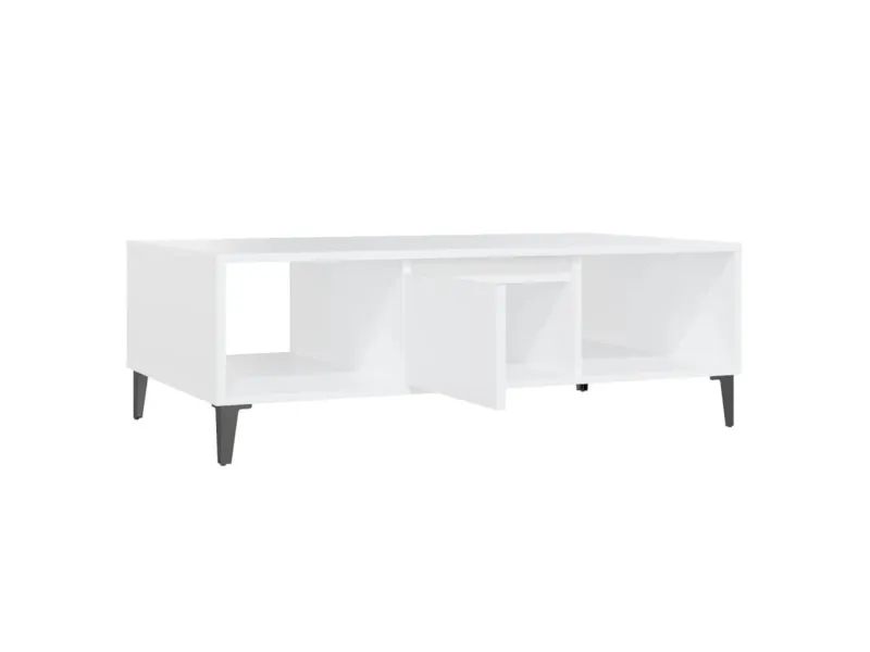 Table basse Blanc 103,5x60x35 cm Aggloméré