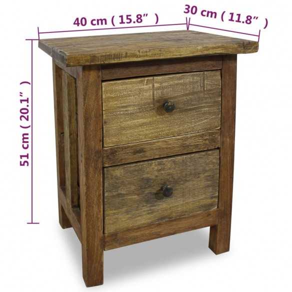 Table de chevet Bois de récupération massif 40 x 30 x 51 cm Table de chevet Bois de récupération massif 40 x 30 x 51 cm