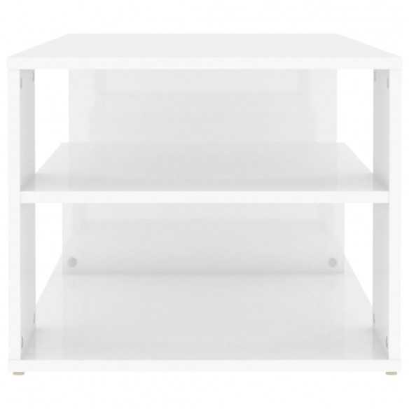 Table basse Blanc brillant 100x50x40 cm Aggloméré