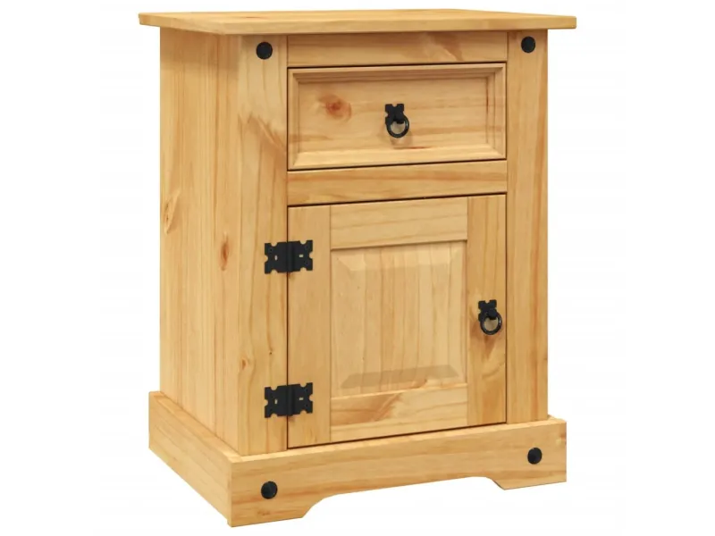 Table de chevet Gamme Corona pin mexicain 53x39x66 cm