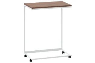 Table d'appoint avec roues Blanc 55x35x70 cm  2