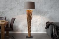 Lampadaire 175 cm en bois flotté coloris marron