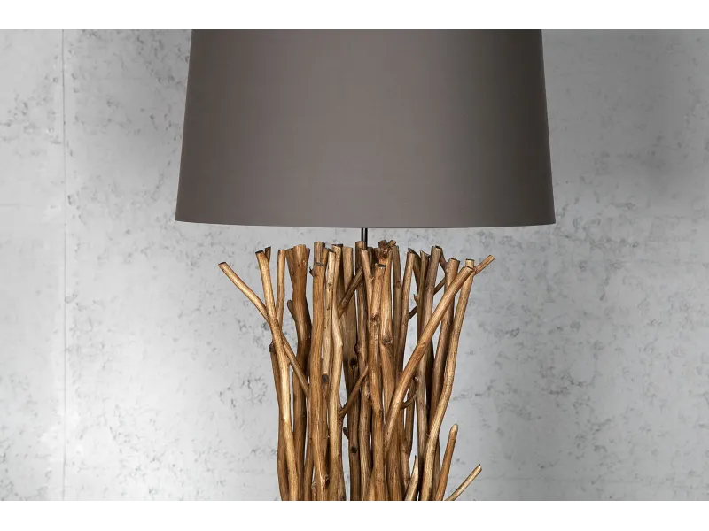 Lampadaire 175 cm en bois flotté coloris marron
