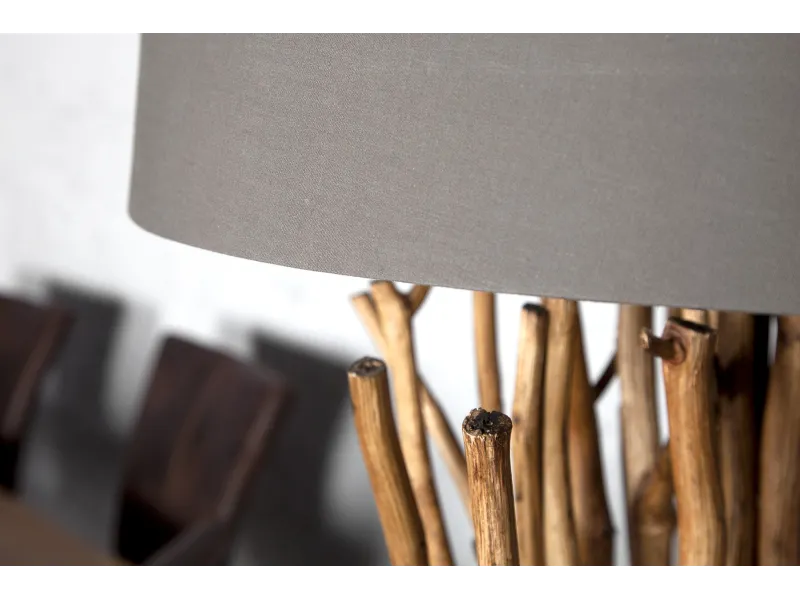 Lampadaire 175 cm en bois flotté coloris marron