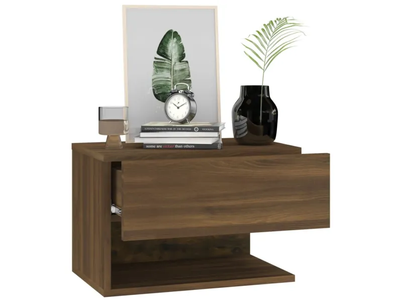 Table de chevet murale Chêne marron